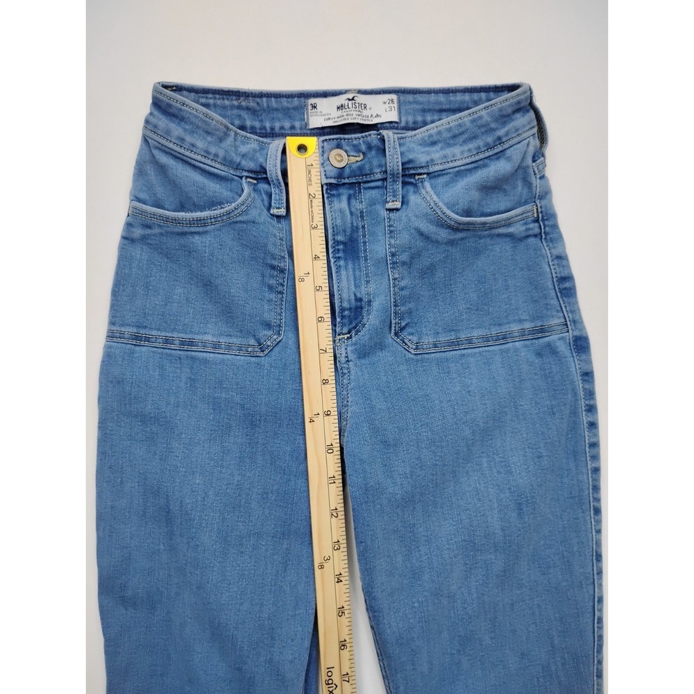 Hollister Curvy High-Rise Vintage Flare Jeans Light Wash Blue Women size 3 26x31 - Picture 6 of 8